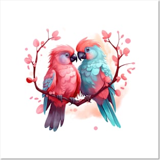 Valentine Kissing Hawk Bird Couple Posters and Art